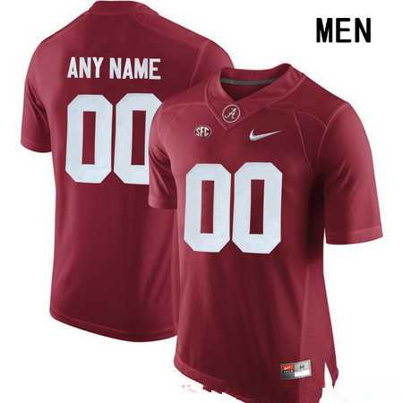 Men%27s Alabama Crimson Tide Customized Crimson Red Nike Limited Jersey